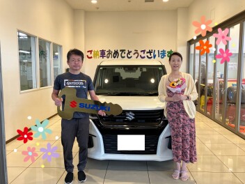 ソリオご納車おめでとうございます！当店一同、お客様のカーライフサポート全力で頑張ります(^^)